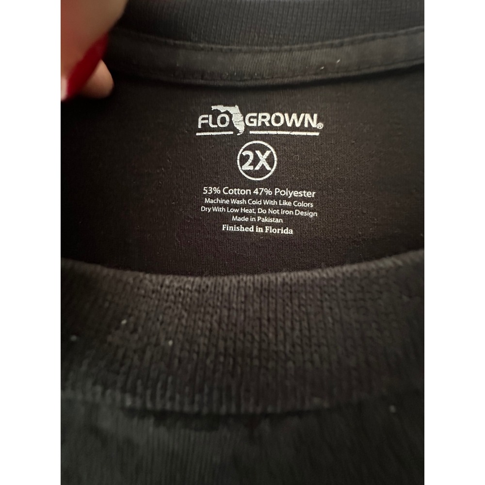 FLO GROWN Black‎ Graphic T-Shirt Authentic Florida The Best Coast 2XL - Picture 3 of 3